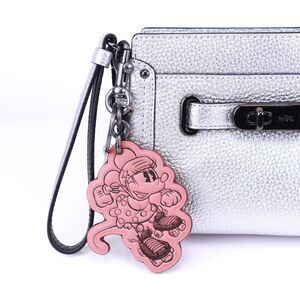 NWT Coach Minnie Mouse Rollerskate Keyfob Key Chain Bag Charm in Pink